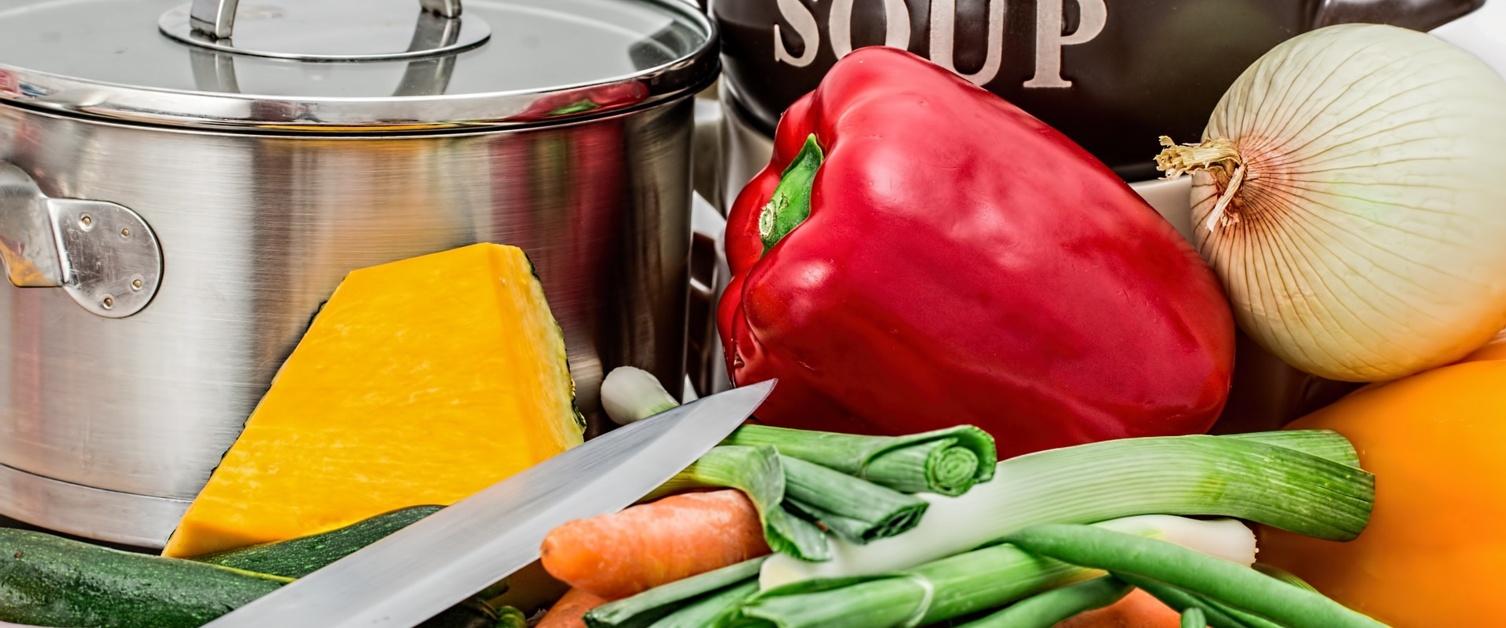 Vegetables ready to be prepared and made into soup