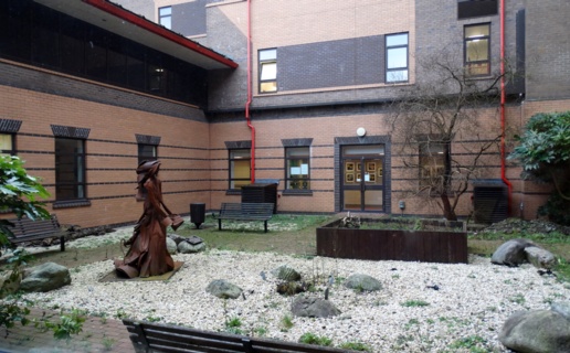 The garden courtyard near Morriston Hospital