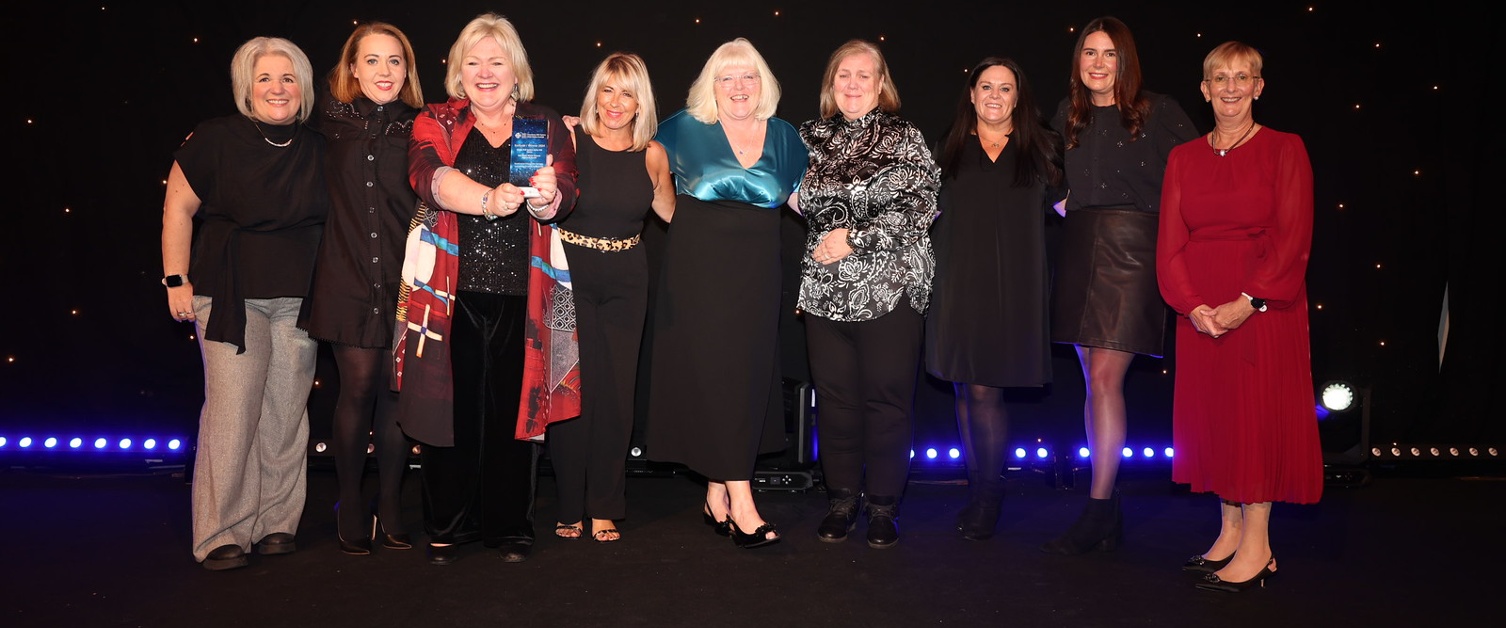 Members of the cluster team and SCVS with Judith Paget