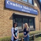Sowndarya and Demi stood outside Cwmfelin Medical Centre