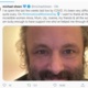 A snip of a tweet issued by actor Michael Sheen showing his picture and explaining that he has had COVID.