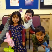 Children have fun at the flu party