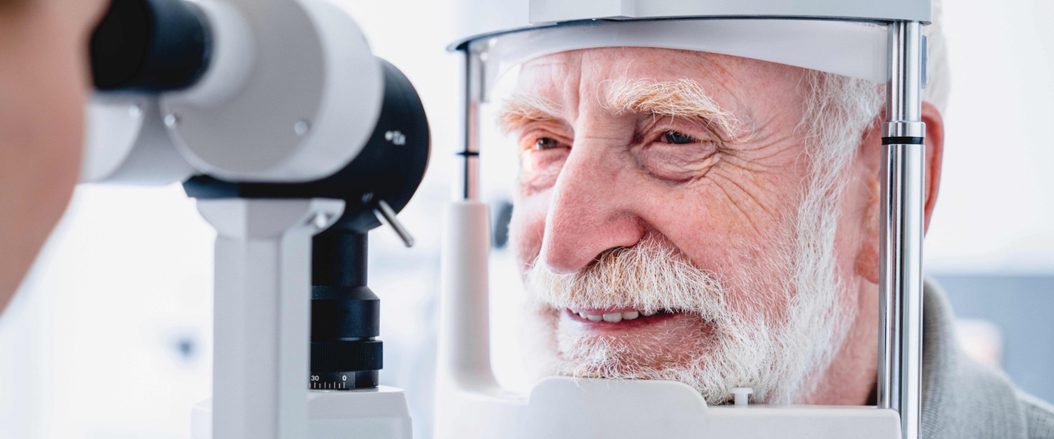 A man having his eyes tested