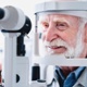 A man having his eyes tested