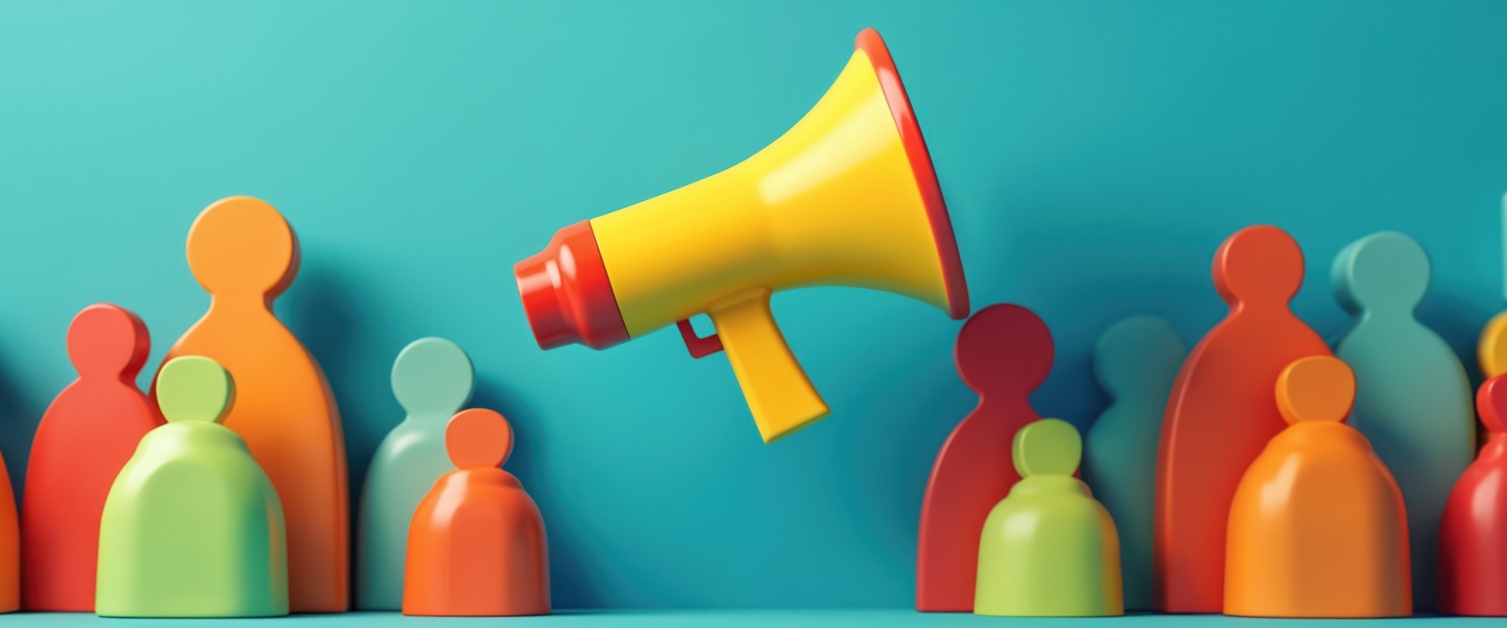 A drawing of a megaphone