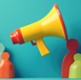 A drawing of a megaphone