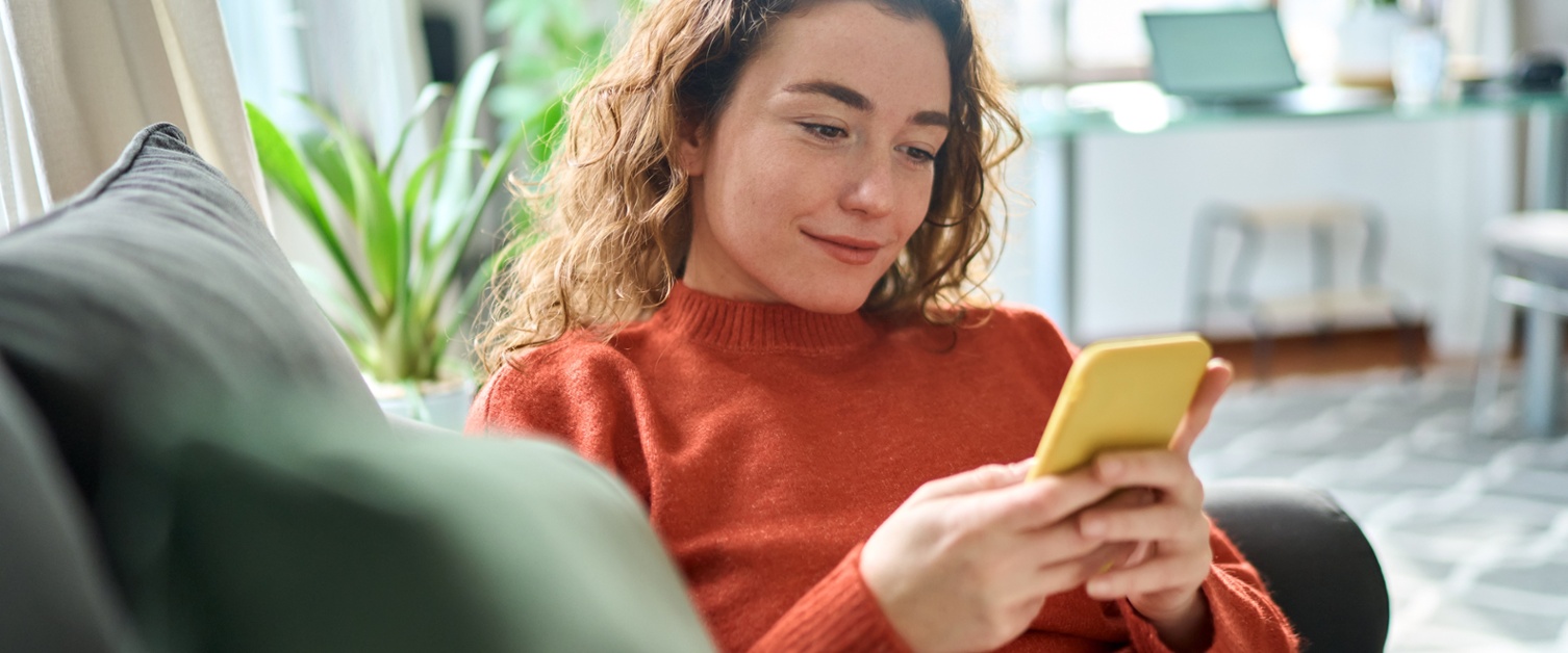 woman looking at phone