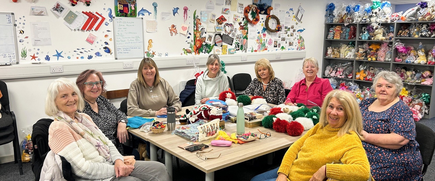 Image shows Swansea Bay Community Whizzknits Volunteers.