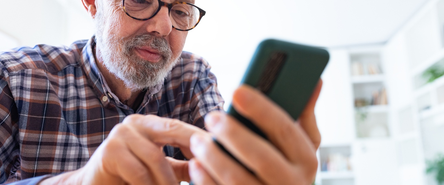 A man on his mobile phone