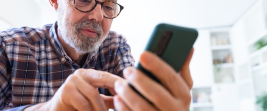 A man on his mobile phone
