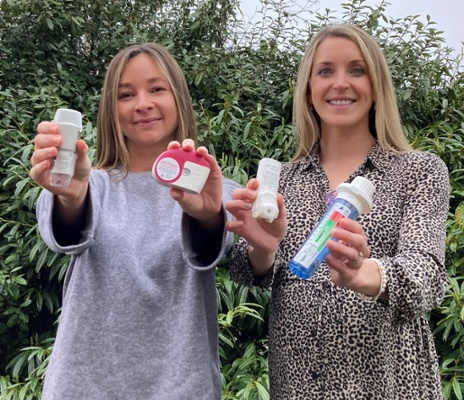 Image shows two women holding inhalers