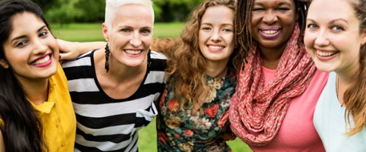 a picture of smiling women