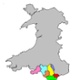 Image shows a map of Wales.