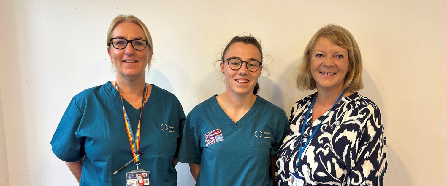 Joanne, Lowri and Susan stood together
