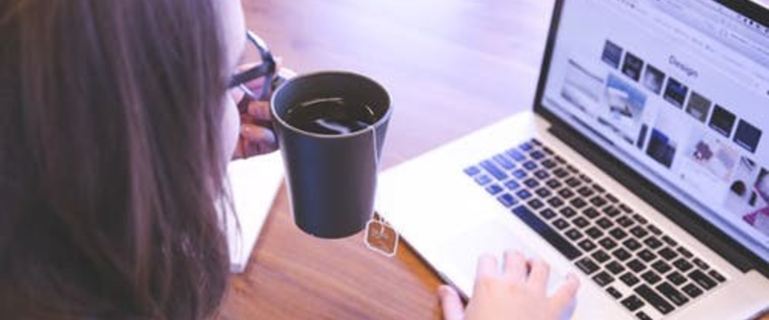 An image of a woman working from home