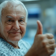 thumbs up patient