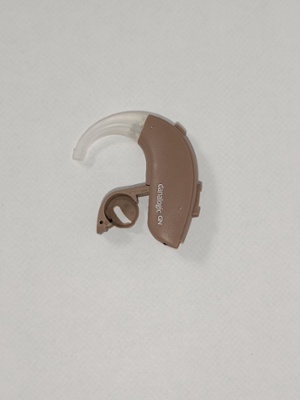 Image shows a hearing aid device