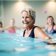 A woman swimming