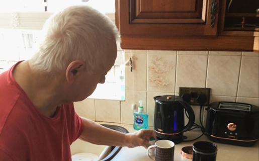 Steve Beer makes a cup of tea