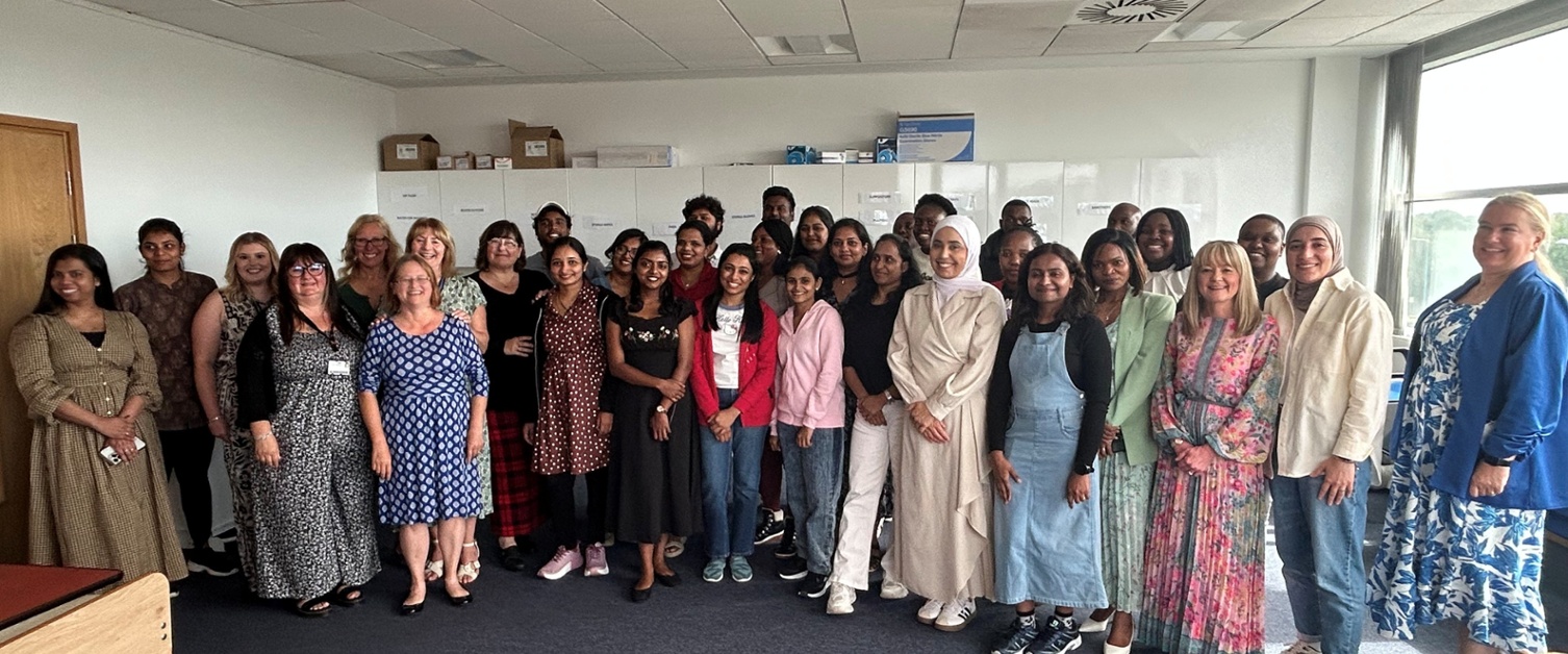 Images show nurses at a celebratory event
