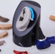 Various hearing aids pictured with model of ear.