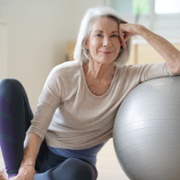 a picture of a woman with an exercise ball