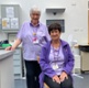 Ann Humphrey stood and Ann Griffiths sat next to the tea bar