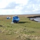 A boat on the bank of the Loughor estuary.