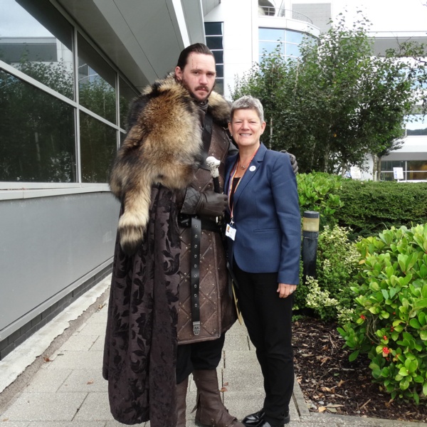 Image of Jon snow lookalike standing next to Tracy Myhill