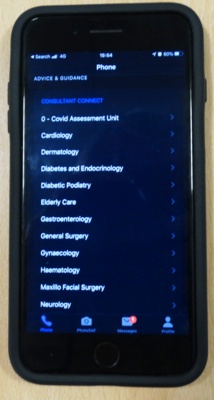 Phone displaying Consultant Connect