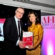 Amanda Atkinson receiving the overall winner award from NHS Wales Chief Executive Andrew Goodall