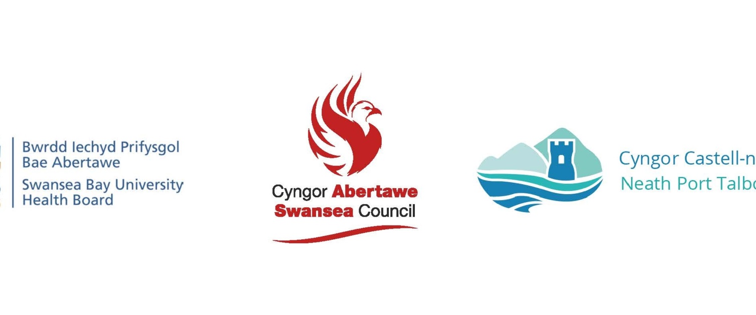 logos of Swansea Bay UHB, Swansea Council and NPT Council