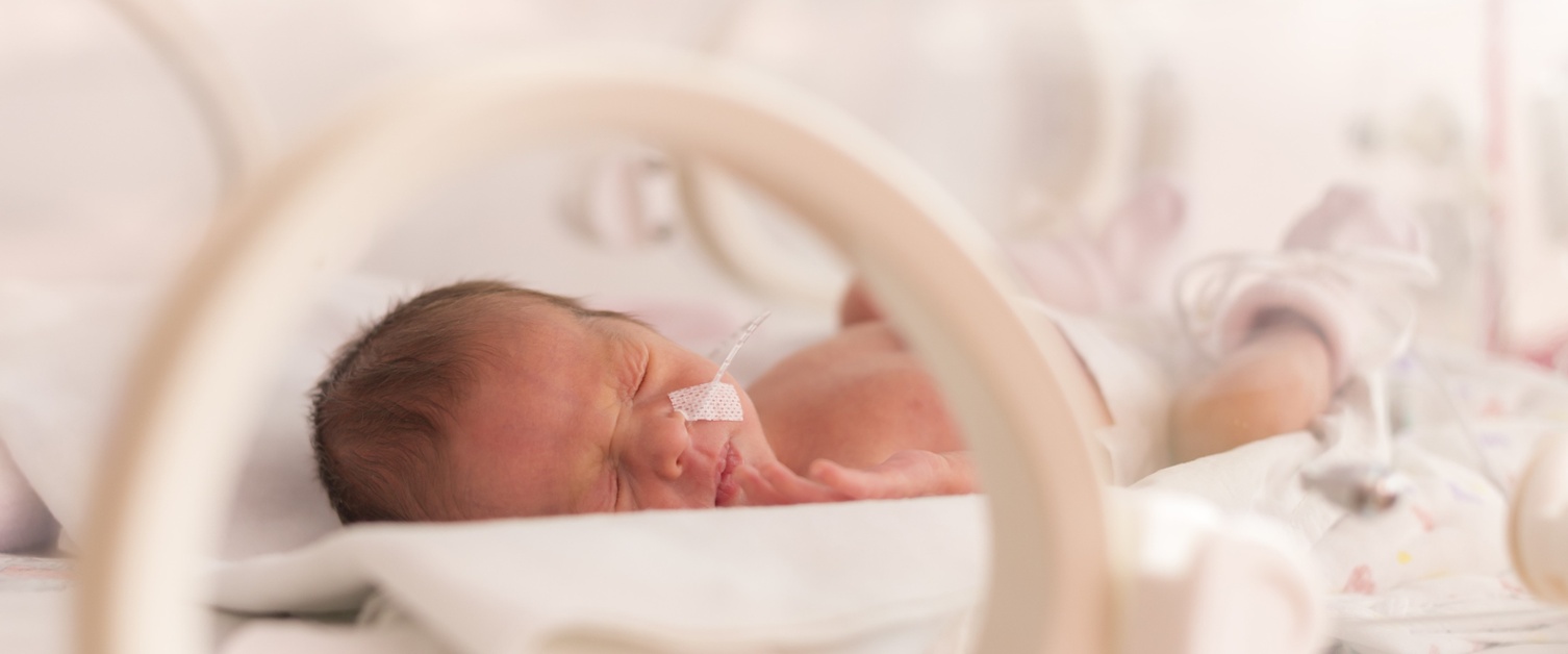 A picture of a baby in an incubator