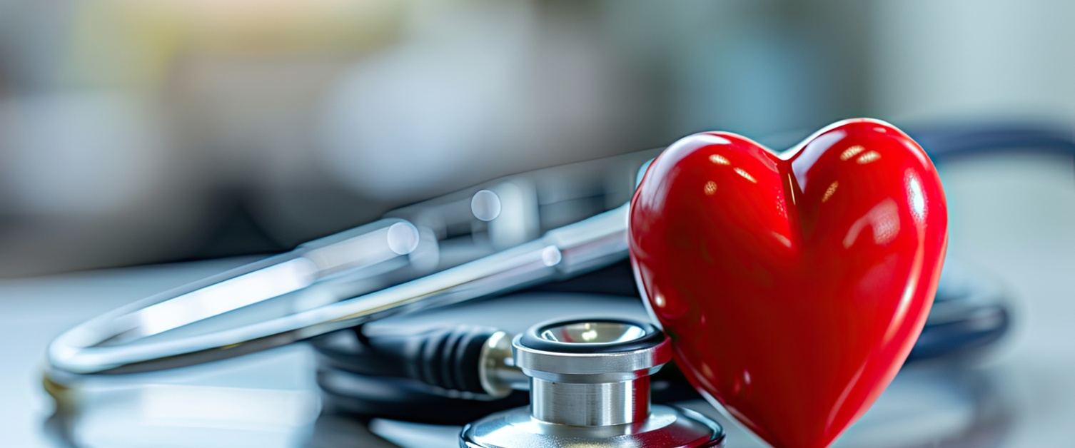 A picture of a heart and a stethoscope