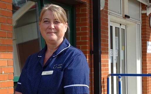 Sharron Price outside a hospital