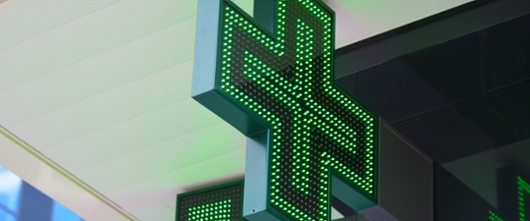 a pharmacy sign