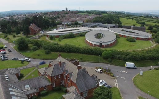 An overview of Cefn Coed Hospital.