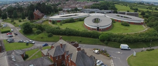 An overview of Cefn Coed Hospital.