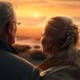 Two people looking at a sunset.
