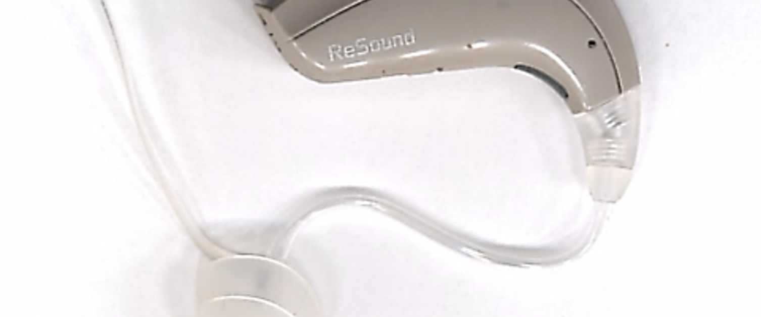 An image of an open fit thin tube hearing aid.
