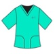 Image shows a peppermint uniform for pharmacy staff.