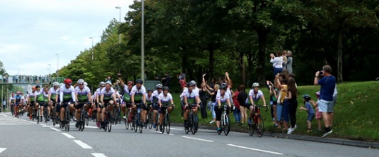 Cyclists taking part in Jiffy