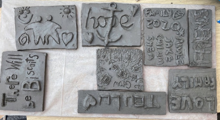 Image shows clay tiles