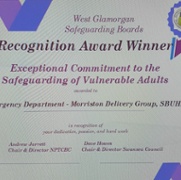 Photo of safeguarding award