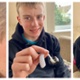 Image shows multiple photographs of a teenager with his hearing aid