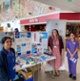 Team members stand by the information stall in Morriston Hospital.