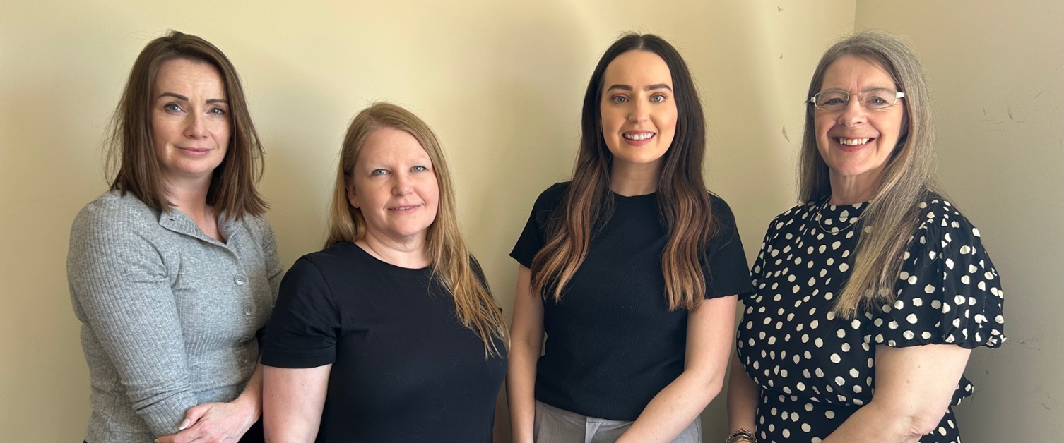 Rhian, Rachel, Jessica and Sharon stood together