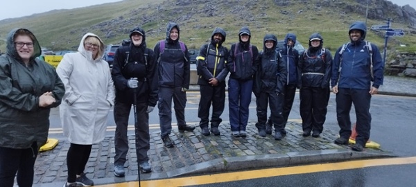 Staff stood at the base of Snowdon