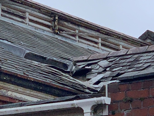 Image shows the roof of a building