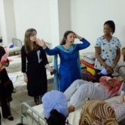 Dominique on a previous trip to Bangladesh